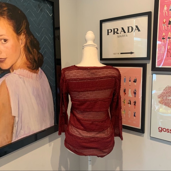 SOLD 💖 Katherine Pierce • Ralph Lauren Denim & Supply Red Long Sleeve Top M - Picture 6 of 10